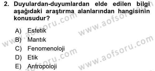 Görsel Estetik Dersi 2016 - 2017 Yılı (Vize) Ara Sınav Soruları 2. Soru