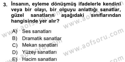 Görsel Estetik Dersi 2016 - 2017 Yılı (Vize) Ara Sınav Soruları 3. Soru
