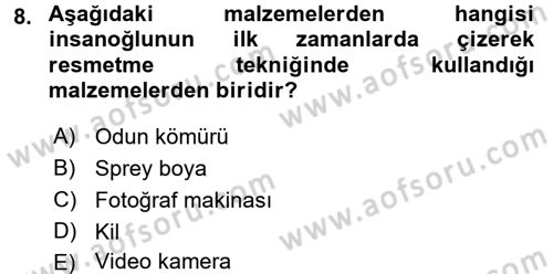 Görsel Estetik Dersi 2016 - 2017 Yılı (Vize) Ara Sınav Soruları 8. Soru