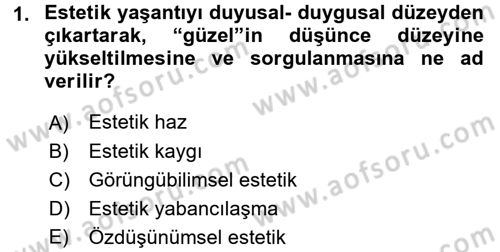 Görsel Estetik Dersi 2016 - 2017 Yılı (Final) Dönem Sonu Sınav Soruları 1. Soru