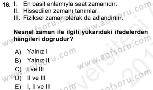 Görsel Estetik Dersi 2016 - 2017 Yılı (Final) Dönem Sonu Sınav Soruları 16. Soru