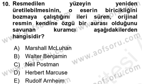 Görsel Estetik Dersi 2017 - 2018 Yılı 3 Ders Sınav Soruları 10. Soru