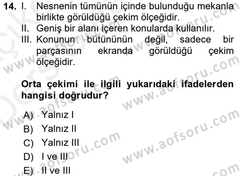 Görsel Estetik Dersi 2017 - 2018 Yılı 3 Ders Sınav Soruları 14. Soru