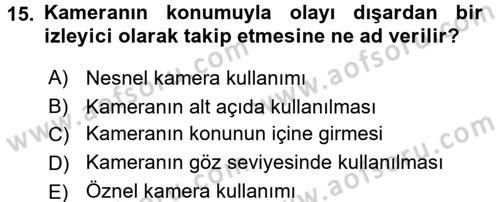 Görsel Estetik Dersi 2017 - 2018 Yılı 3 Ders Sınav Soruları 15. Soru