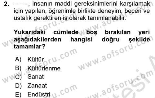 Görsel Estetik Dersi 2017 - 2018 Yılı (Vize) Ara Sınav Soruları 2. Soru