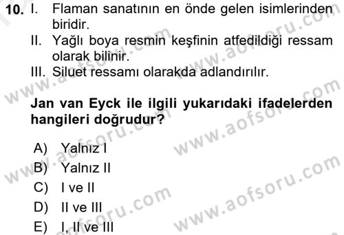 Görsel Estetik Dersi 2017 - 2018 Yılı (Final) Dönem Sonu Sınav Soruları 10. Soru