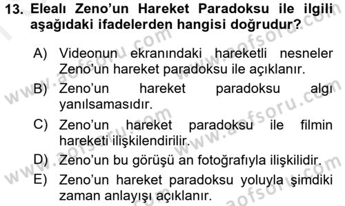 Görsel Estetik Dersi 2017 - 2018 Yılı (Final) Dönem Sonu Sınav Soruları 13. Soru