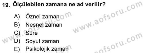 Görsel Estetik Dersi 2017 - 2018 Yılı (Final) Dönem Sonu Sınav Soruları 19. Soru