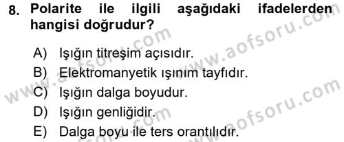 Görsel Estetik Dersi 2017 - 2018 Yılı (Final) Dönem Sonu Sınav Soruları 8. Soru