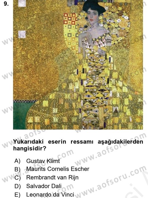 Görsel Estetik Dersi 2017 - 2018 Yılı (Final) Dönem Sonu Sınav Soruları 9. Soru