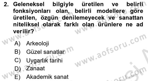 Görsel Estetik Dersi 2018 - 2019 Yılı 3 Ders Sınav Soruları 2. Soru