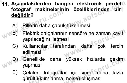 Görsel Estetik Dersi 2018 - 2019 Yılı (Vize) Ara Sınav Soruları 11. Soru