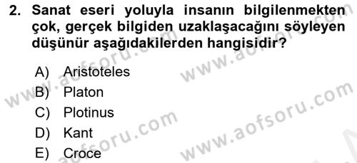 Görsel Estetik Dersi 2018 - 2019 Yılı (Vize) Ara Sınav Soruları 2. Soru