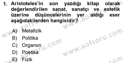 Görsel Estetik Dersi 2018 - 2019 Yılı (Final) Dönem Sonu Sınav Soruları 1. Soru
