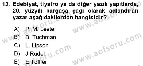 Görsel Estetik Dersi 2018 - 2019 Yılı (Final) Dönem Sonu Sınav Soruları 12. Soru