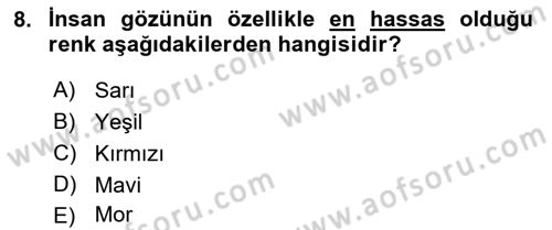 Görsel Estetik Dersi 2018 - 2019 Yılı (Final) Dönem Sonu Sınav Soruları 8. Soru