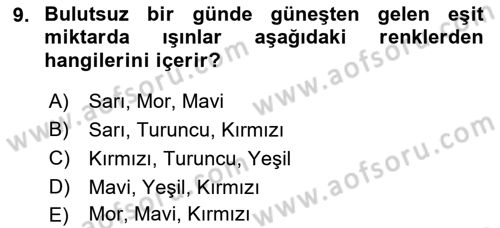 Görsel Estetik Dersi 2018 - 2019 Yılı (Final) Dönem Sonu Sınav Soruları 9. Soru