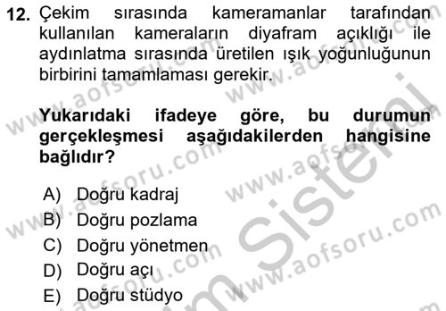 Görsel Estetik Dersi 2018 - 2019 Yılı Yaz Okulu Sınav Soruları 12. Soru