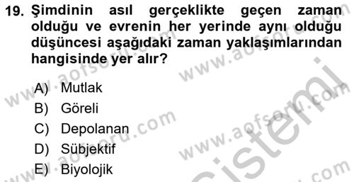 Görsel Estetik Dersi 2018 - 2019 Yılı Yaz Okulu Sınav Soruları 19. Soru