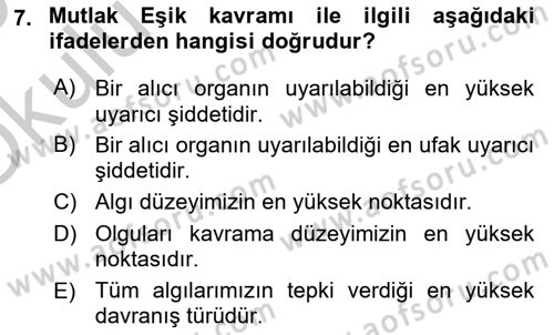 Görsel Estetik Dersi 2018 - 2019 Yılı Yaz Okulu Sınav Soruları 7. Soru