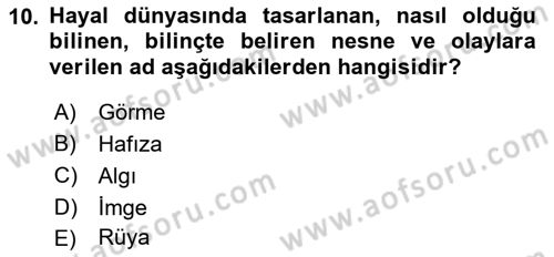 Görsel Estetik Dersi 2019 - 2020 Yılı (Vize) Ara Sınav Soruları 10. Soru