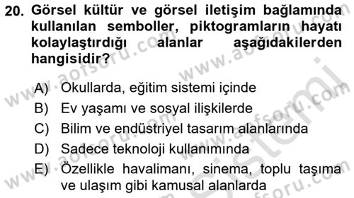 Görsel Estetik Dersi 2019 - 2020 Yılı (Vize) Ara Sınav Soruları 20. Soru