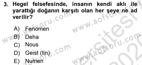 Görsel Estetik Dersi 2019 - 2020 Yılı (Vize) Ara Sınav Soruları 3. Soru