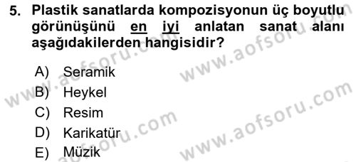 Görsel Estetik Dersi 2019 - 2020 Yılı (Vize) Ara Sınav Soruları 5. Soru