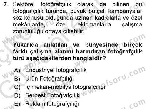 Görsel Estetik Dersi 2019 - 2020 Yılı (Vize) Ara Sınav Soruları 7. Soru