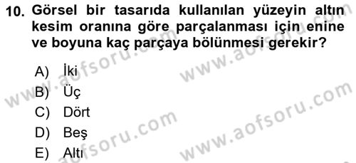 Görsel Estetik Dersi 2019 - 2020 Yılı (Final) Dönem Sonu Sınav Soruları 10. Soru