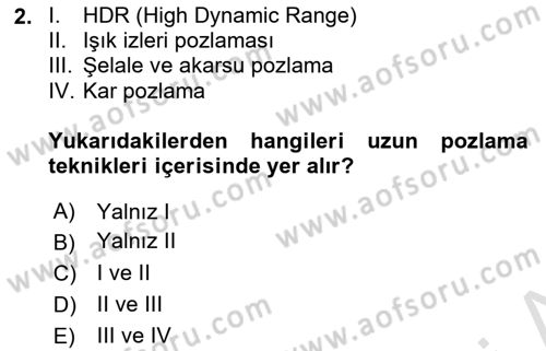 Görsel Estetik Dersi 2019 - 2020 Yılı (Final) Dönem Sonu Sınav Soruları 2. Soru