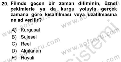 Görsel Estetik Dersi 2019 - 2020 Yılı (Final) Dönem Sonu Sınav Soruları 20. Soru