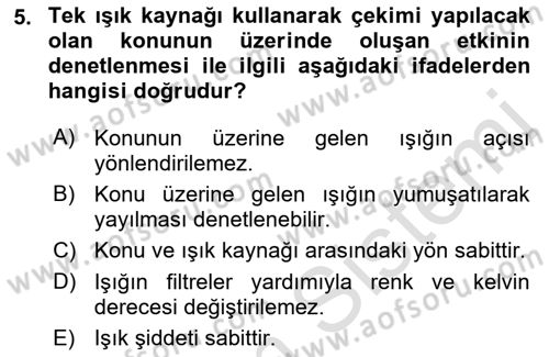 Görsel Estetik Dersi 2019 - 2020 Yılı (Final) Dönem Sonu Sınav Soruları 5. Soru