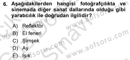 Görsel Estetik Dersi 2019 - 2020 Yılı (Final) Dönem Sonu Sınav Soruları 6. Soru