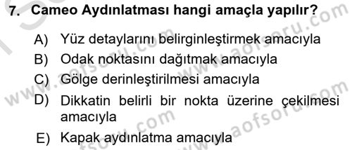 Görsel Estetik Dersi 2019 - 2020 Yılı (Final) Dönem Sonu Sınav Soruları 7. Soru