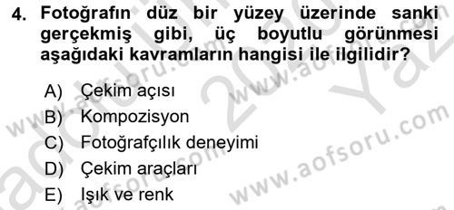 Görsel Estetik Dersi 2020 - 2021 Yılı Yaz Okulu Sınavı 4. Soru