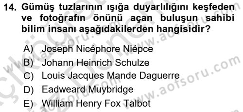 Görsel Estetik Dersi 2021 - 2022 Yılı (Vize) Ara Sınav Soruları 14. Soru