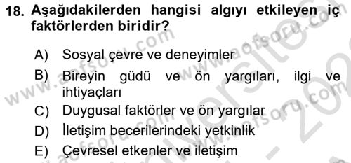 Görsel Estetik Dersi 2021 - 2022 Yılı (Vize) Ara Sınav Soruları 18. Soru