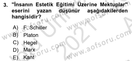 Görsel Estetik Dersi 2021 - 2022 Yılı (Vize) Ara Sınav Soruları 3. Soru