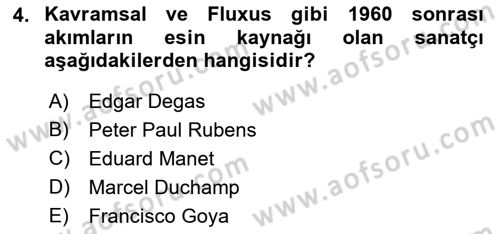Görsel Estetik Dersi 2021 - 2022 Yılı (Vize) Ara Sınav Soruları 4. Soru