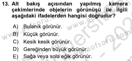 Görsel Estetik Dersi 2021 - 2022 Yılı (Final) Dönem Sonu Sınav Soruları 13. Soru