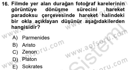 Görsel Estetik Dersi 2021 - 2022 Yılı (Final) Dönem Sonu Sınav Soruları 16. Soru