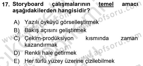 Görsel Estetik Dersi 2021 - 2022 Yılı (Final) Dönem Sonu Sınav Soruları 17. Soru