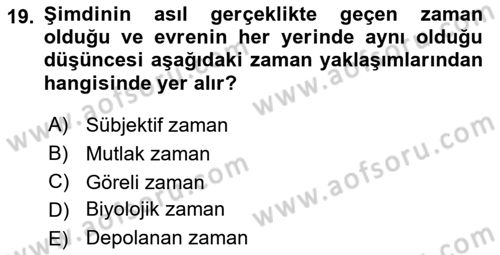 Görsel Estetik Dersi 2021 - 2022 Yılı (Final) Dönem Sonu Sınav Soruları 19. Soru