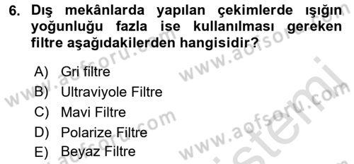Görsel Estetik Dersi 2021 - 2022 Yılı (Final) Dönem Sonu Sınav Soruları 6. Soru
