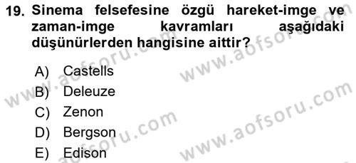 Görsel Estetik Dersi 2021 - 2022 Yılı Yaz Okulu Sınav Soruları 19. Soru