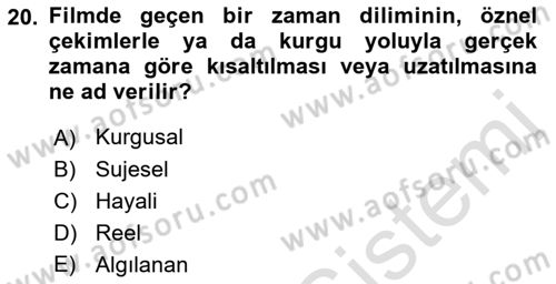 Görsel Estetik Dersi 2021 - 2022 Yılı Yaz Okulu Sınav Soruları 20. Soru