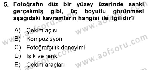 Görsel Estetik Dersi 2021 - 2022 Yılı Yaz Okulu Sınav Soruları 5. Soru
