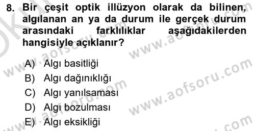 Görsel Estetik Dersi 2021 - 2022 Yılı Yaz Okulu Sınavı 8. Soru