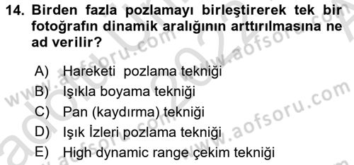 Görsel Estetik Dersi 2022 - 2023 Yılı (Vize) Ara Sınav Soruları 14. Soru